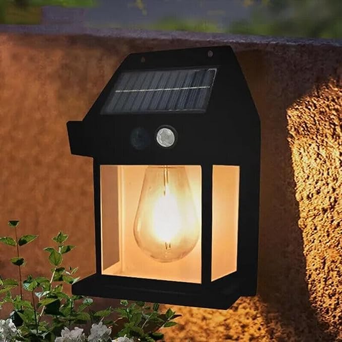 Outdoor Solar Wall Lamp in use