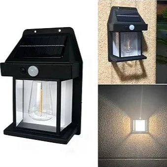 Outdoor Solar Wall Lamp in use