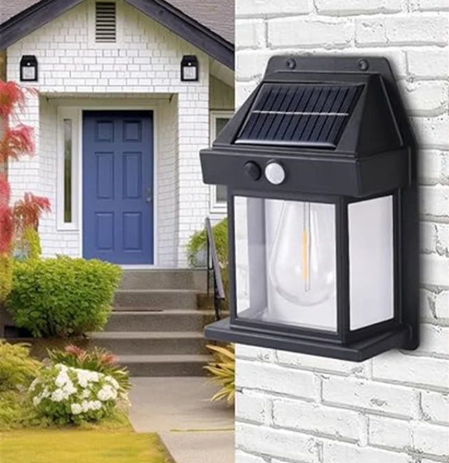 Outdoor Solar Wall Lamp in use